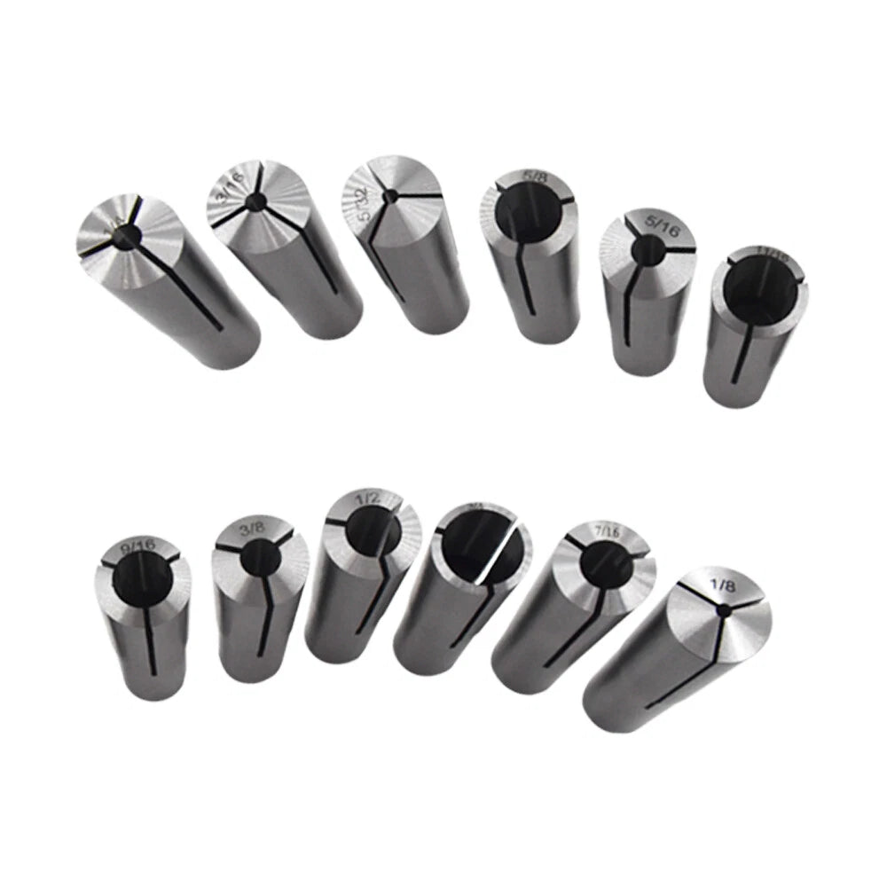 Set of 12 Morse Taper Shank Collets for Various Models