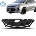 Front Upper Grille for Chevy Sonic (2017–2020) Matte Black Chrome