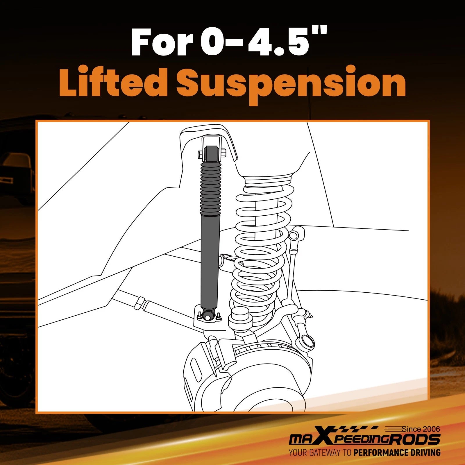 4x4 Nitrogen Shock for Ford F-250 F-350 Super Duty 2017–2025 0-4.5"