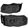 Set of 4 Smoked Housing Headlight, Signal Lamp, LED Fog Light for Ram (2002–2005)