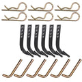 Set of 6 Box Blade Shanks Pins & Clips for 4 Hole 18" Long