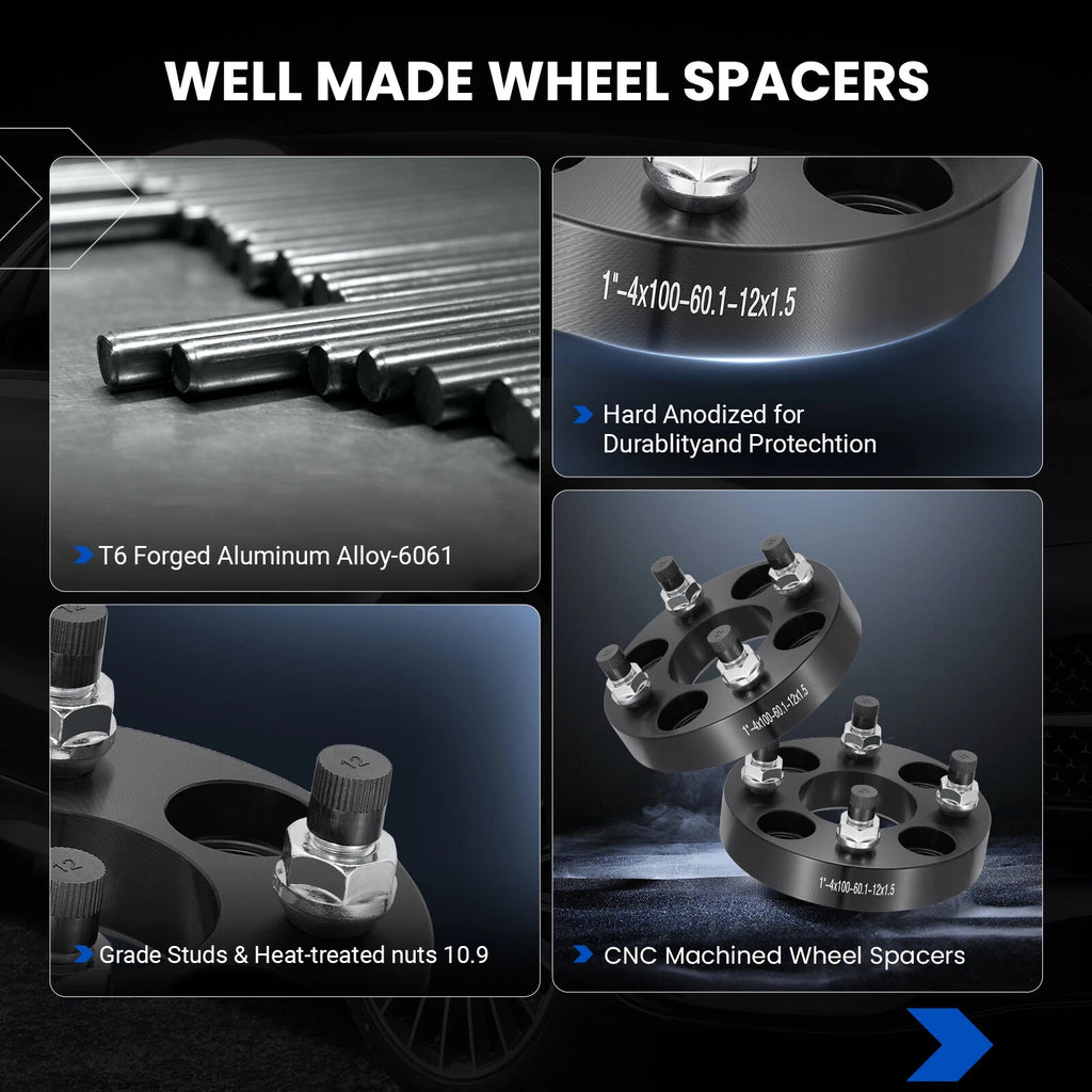Set of 4 Wheel Spacers 1" 25mm 4x100 for Honda Civic Accord Insight