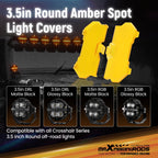 Amber Light Cover for maXpeedingrods 3.5" Round LED Driving Lights (N/A)