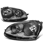 Pair of Headlights for VW Jetta Mk5 (2005–2010) - Black Housing, Clear Corner