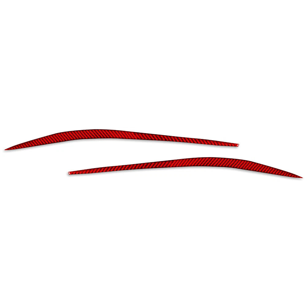 2X Headlight Eyebrow Eyelids Trim for Alfa Romeo Giulia (2015–2024) Carbon Red
