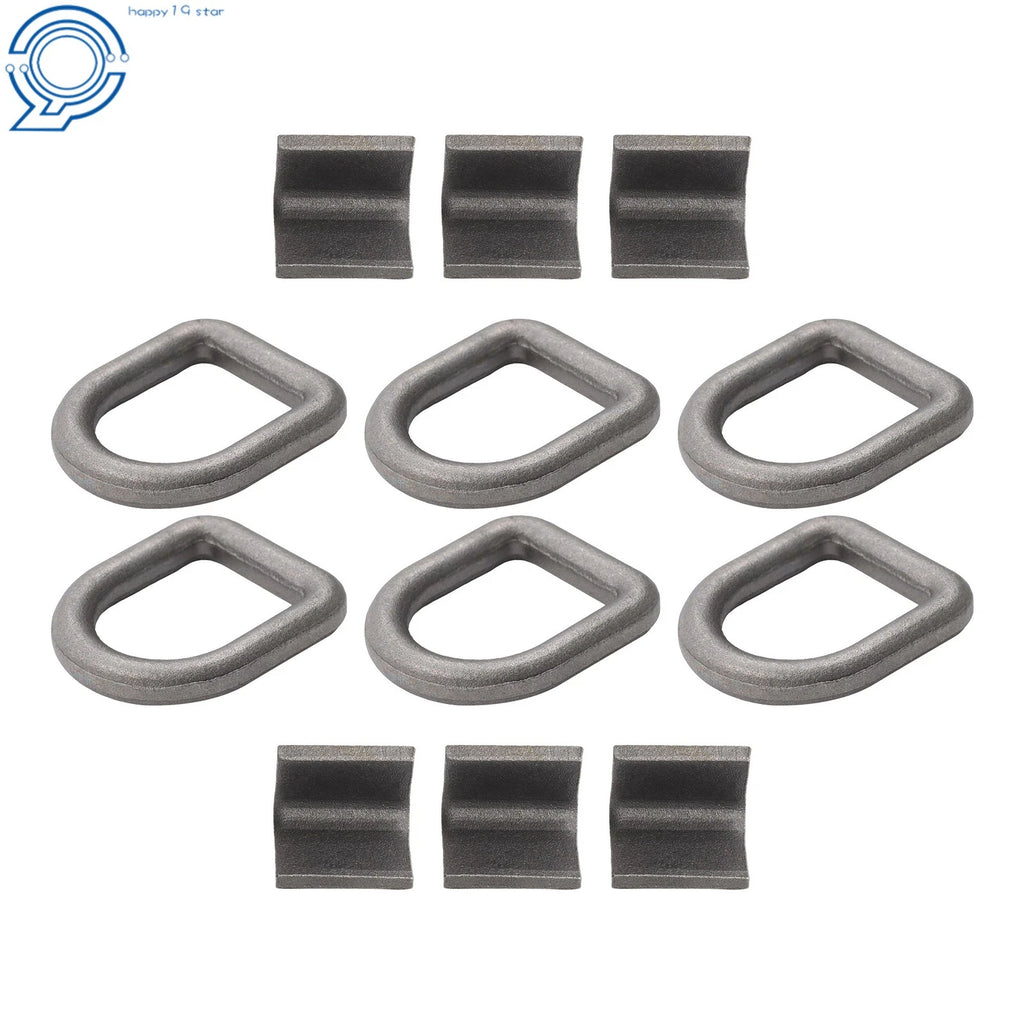 Set of 6 Heavy Duty Weld-On Forged D Rings (5000lbs Fracture Strength)
