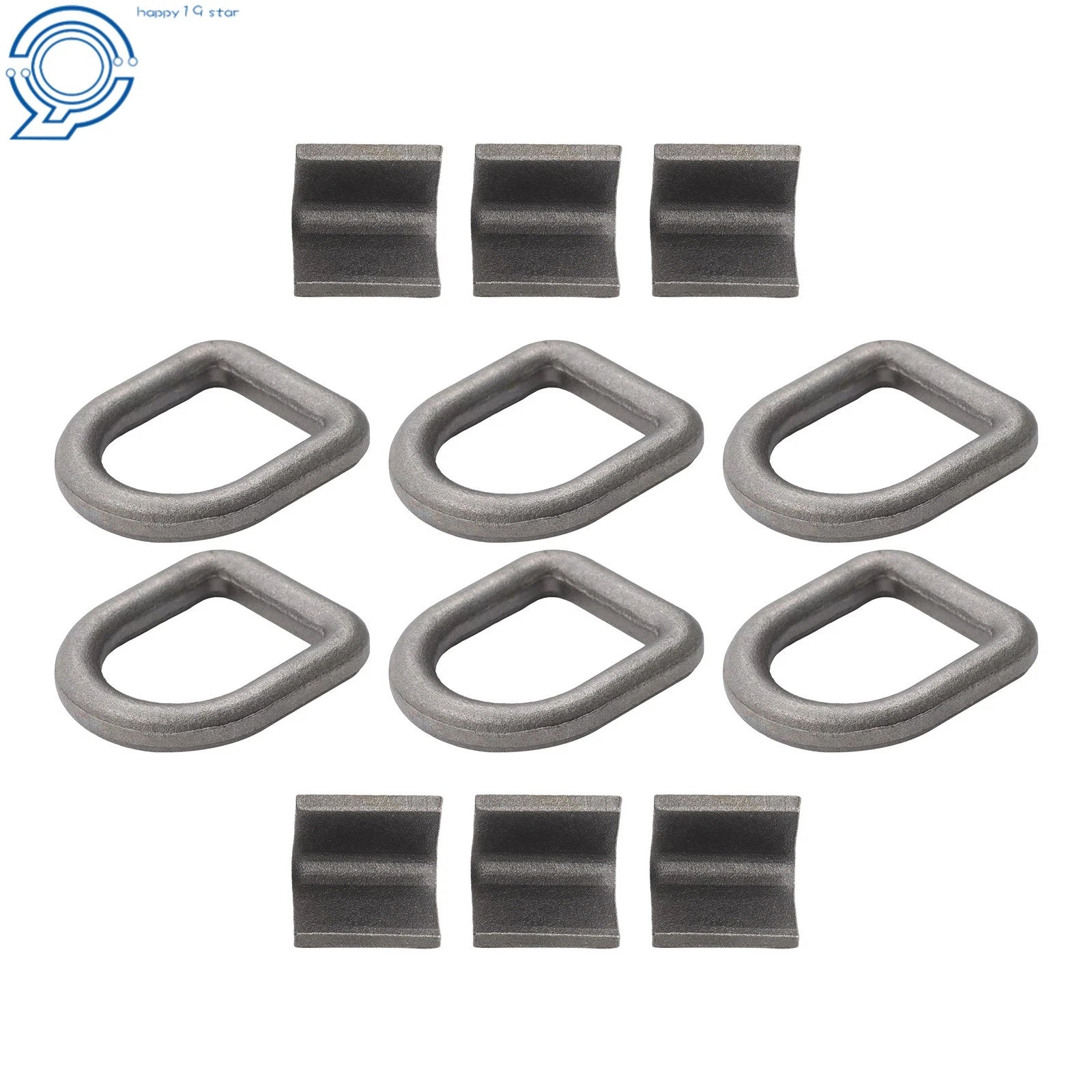 Set of 6 Heavy Duty Weld-On Forged D Rings (5000lbs Fracture Strength)