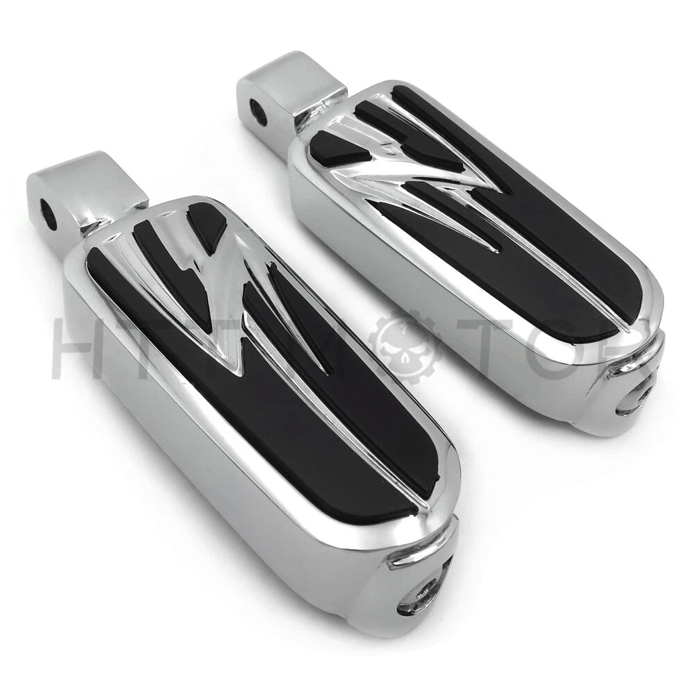 Chrome Flash Footpegs Footrest for Honda Rebel 250 (1996–2016) VT1300 (2010–2016)