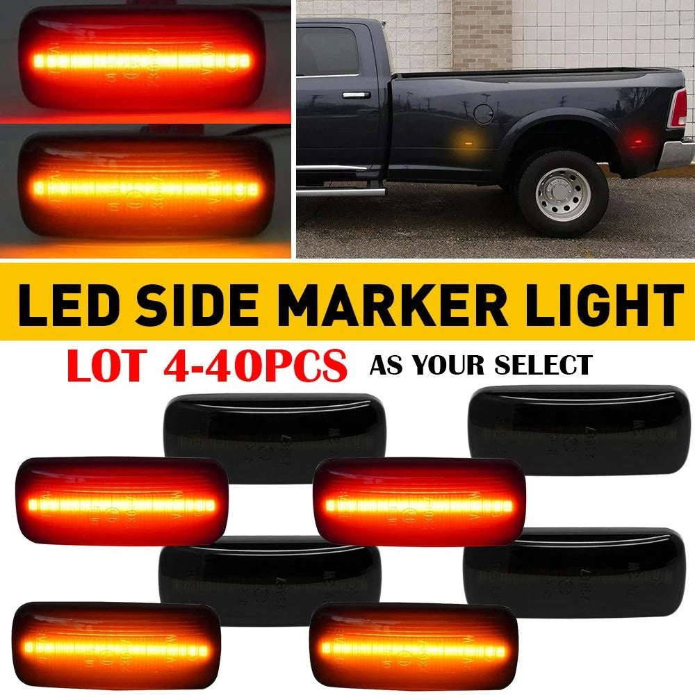 Set of 4 Smoked LED Side Marker Lights for Dodge RAM 2500HD 3500HD (2010–2018)