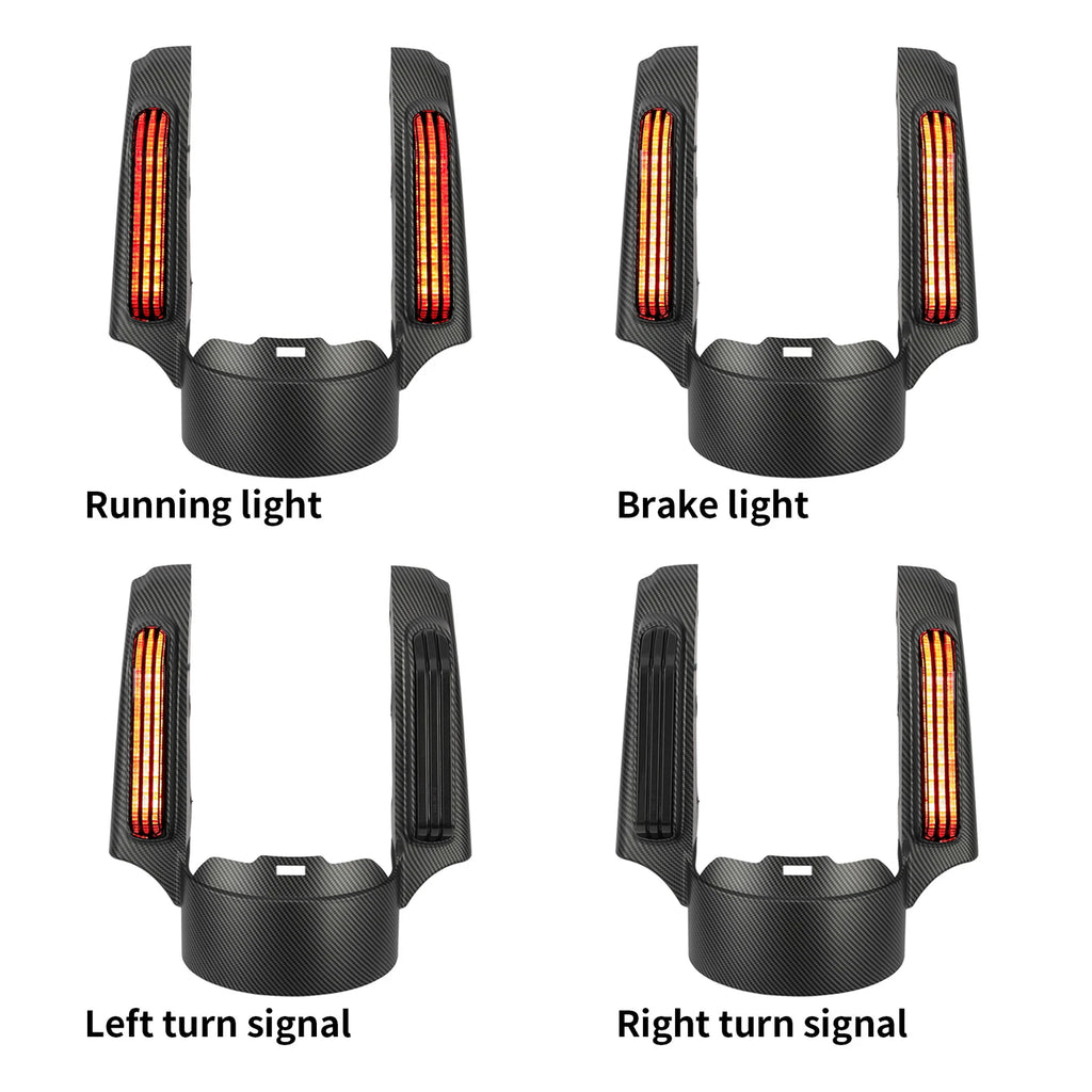 Matte Carbon Fiber Rear Fender Fascia LED Light for Harley Touring (2014–2024)