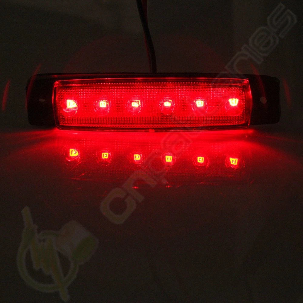 Set of 2 Sealed 12V 6 LED Side Marker Indicator Lights for Bus Van Truck