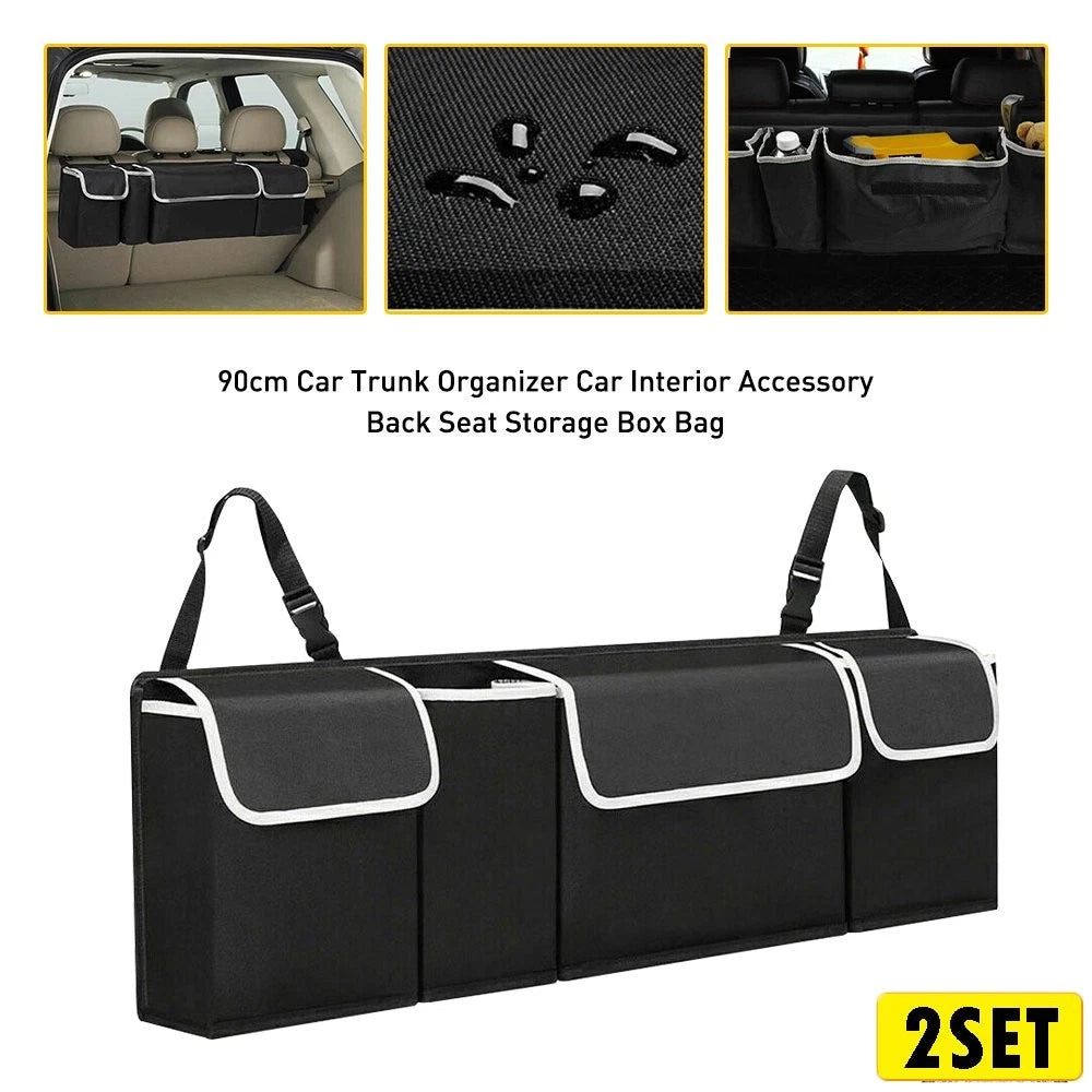 Set of 2 Oxford Back Storage Seat Trunk Bag Organizer for Car