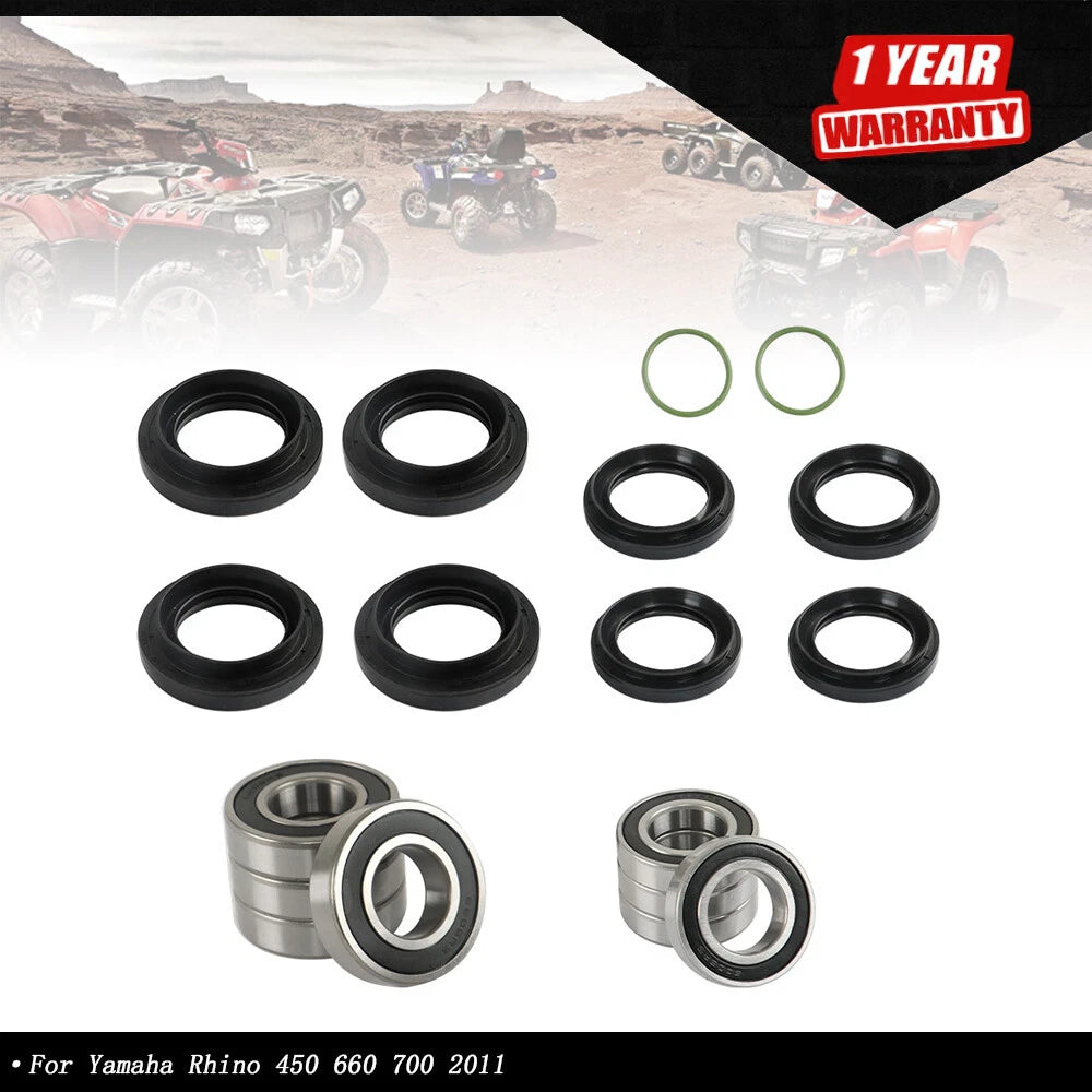 Front and Rear Wheel Bearings Seals Kit for Yamaha Rhino 450 660 700 (2012)