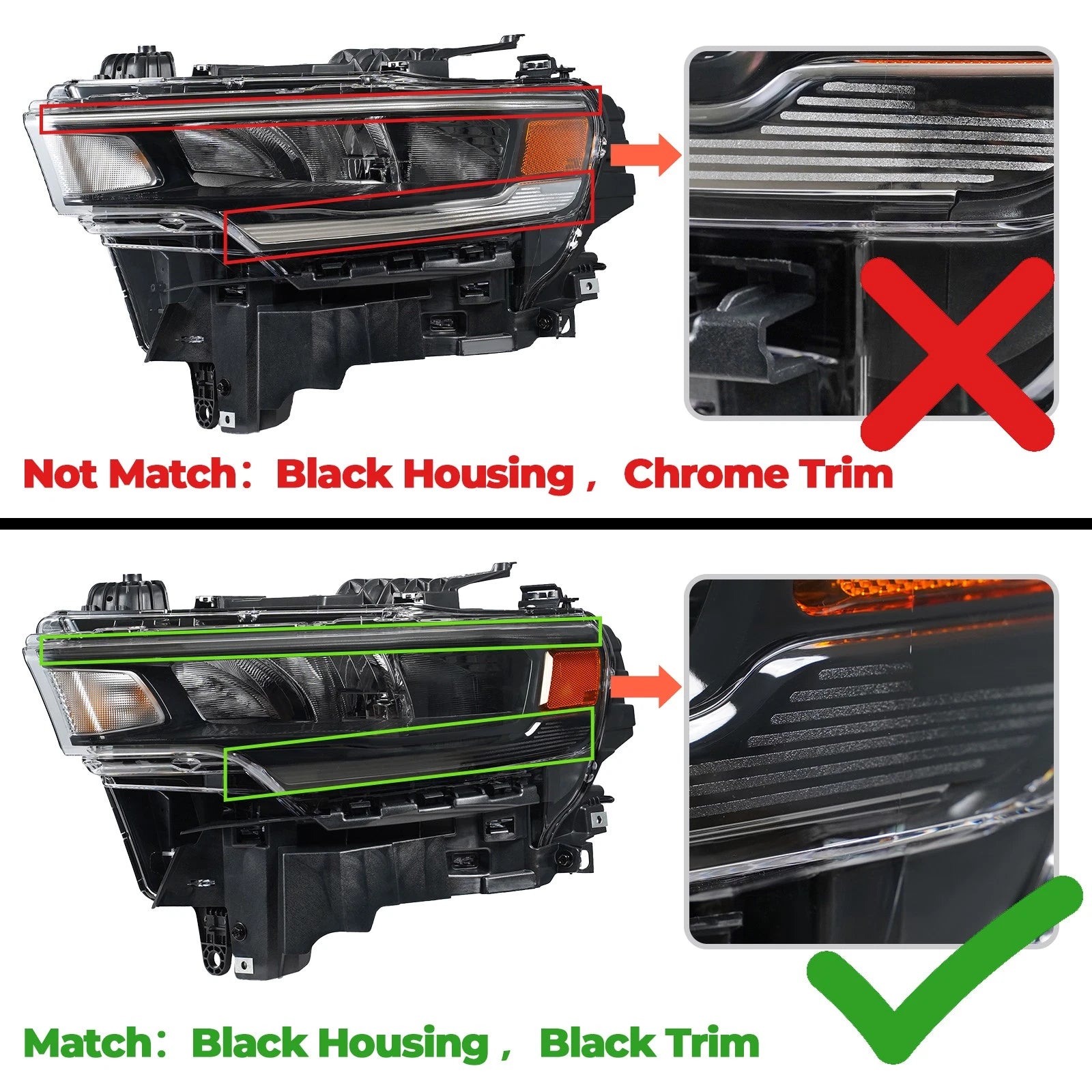 LED Headlight Halogen Turn Signal for Ram 1500 (2025–2026) - Left Driver