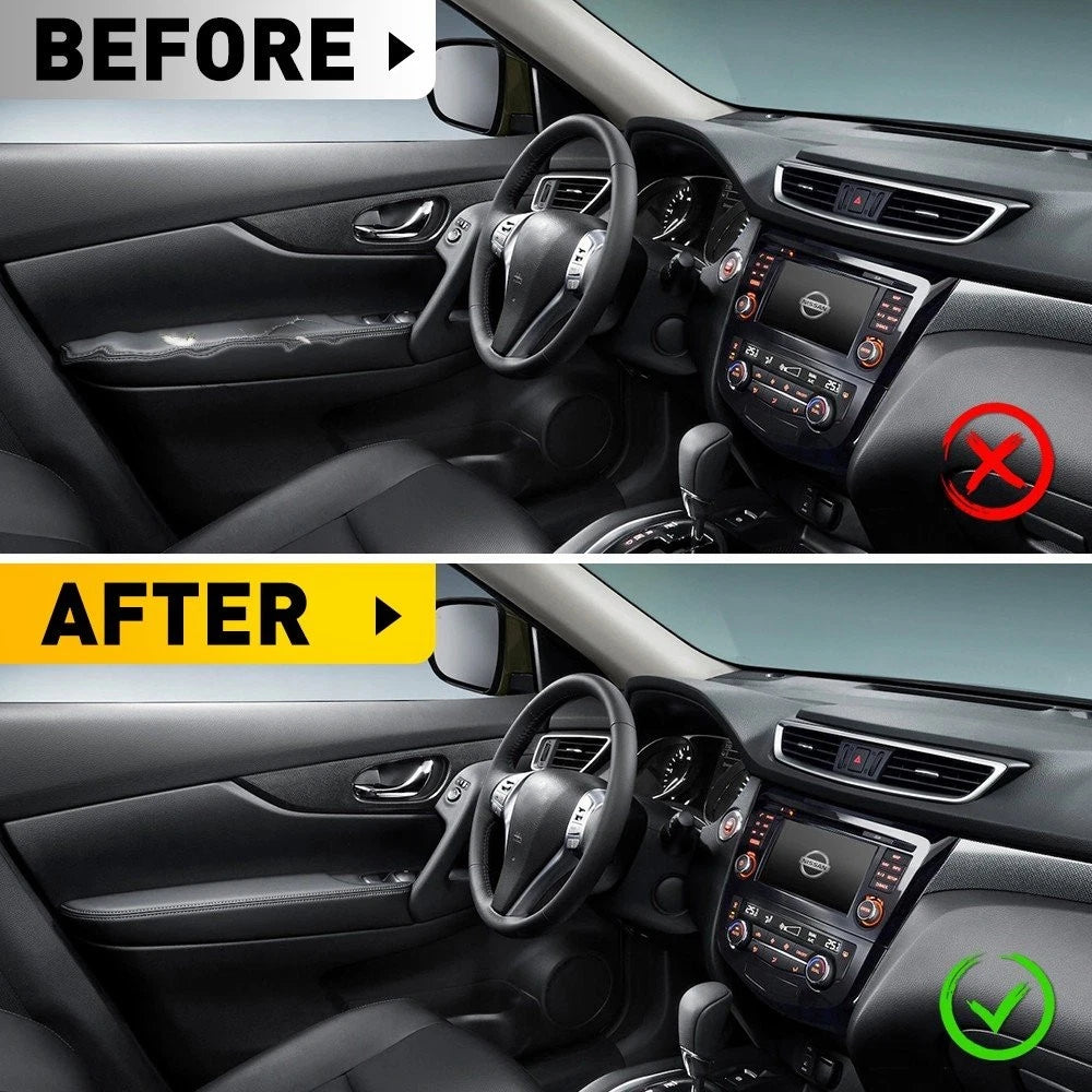 4X Interior Door Armrest Panel Leather Cover for Nissan Rogue (2014–2020)