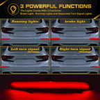 Red LED Rear Bumper Reflector Sequential Light for 2018-2021 Honda Accord