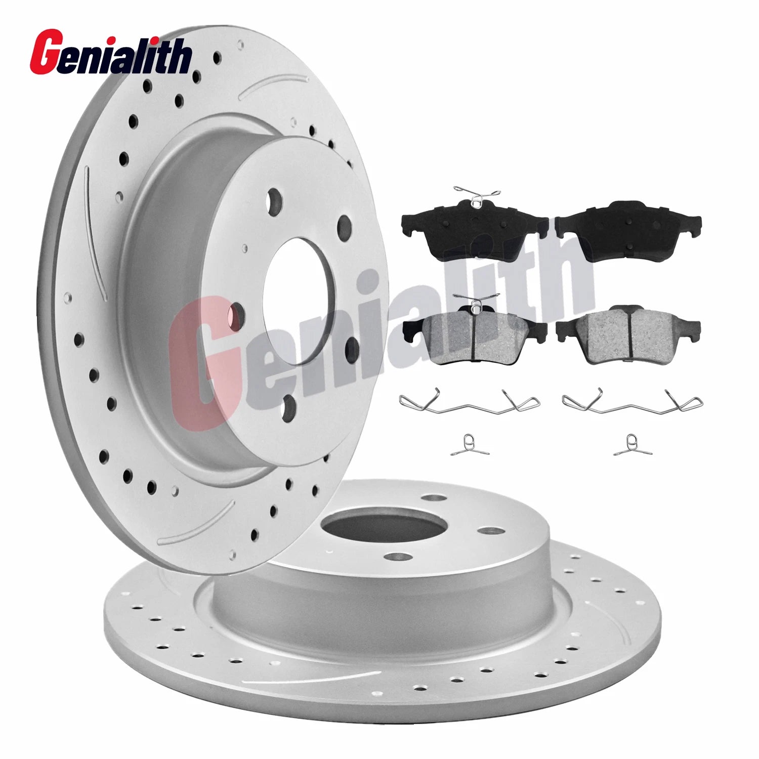 Rear Disc Rotors & Ceramic Brake Pads Kit for Ford Transit Connect (2014–2018)