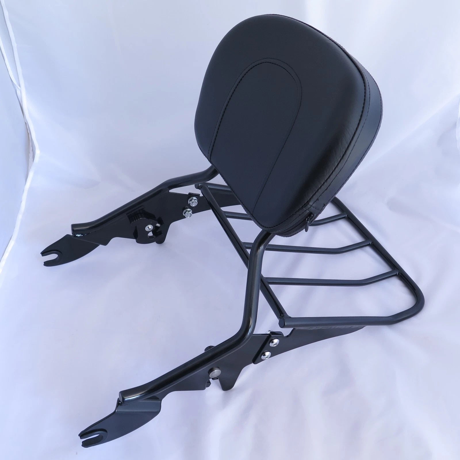 Black Backrest Sissy Bar with Luggage Rack for Harley Touring (2009–2015)