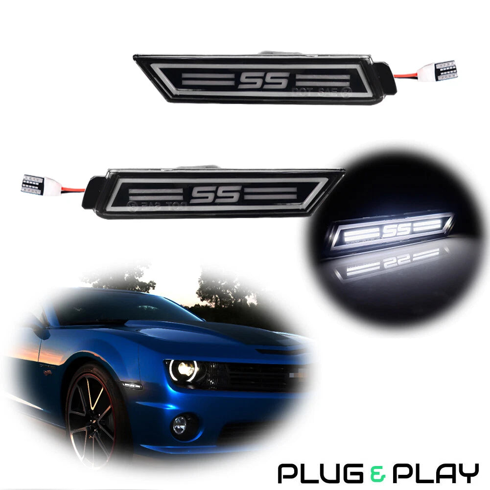 2X LED Front Fender Side Marker Lights for Chevy Camaro (2010–2015)