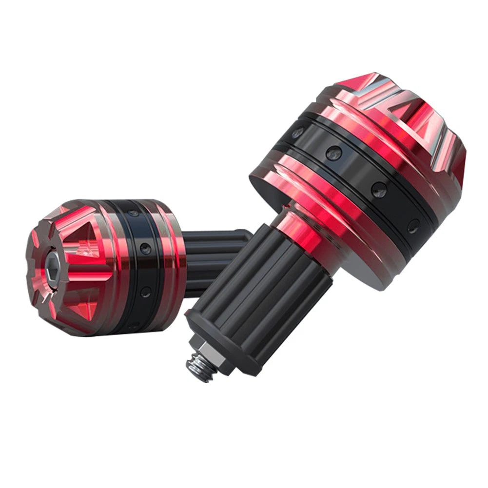 Handlebar Grips Bar End Cap Plugs for Scooter (Aluminum, Red)