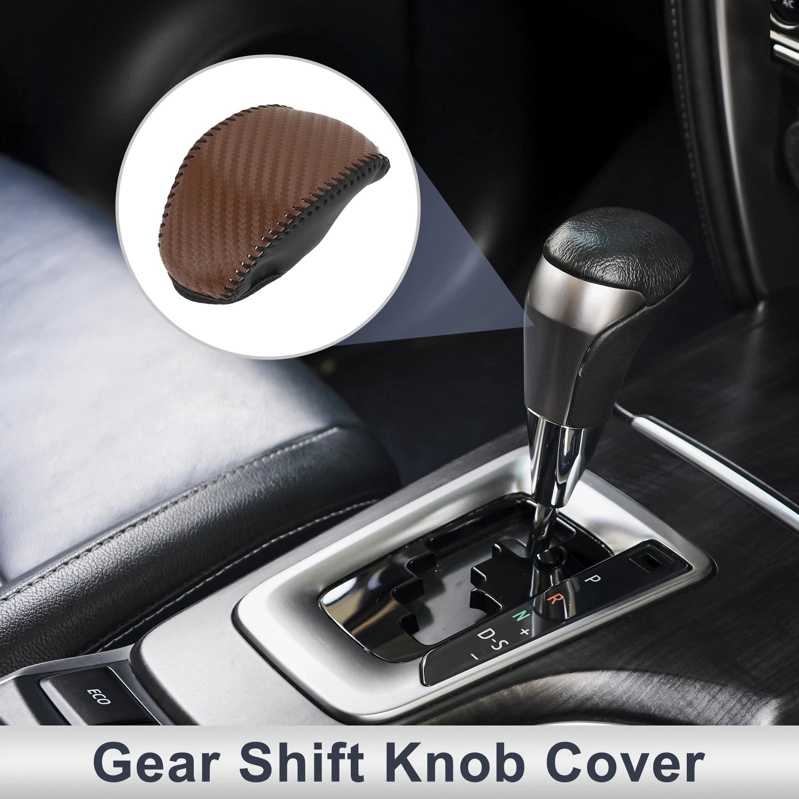 Gear Shift Knob Cover for Toyota RAV4 (2019–2024) Brown Carbon Fiber
