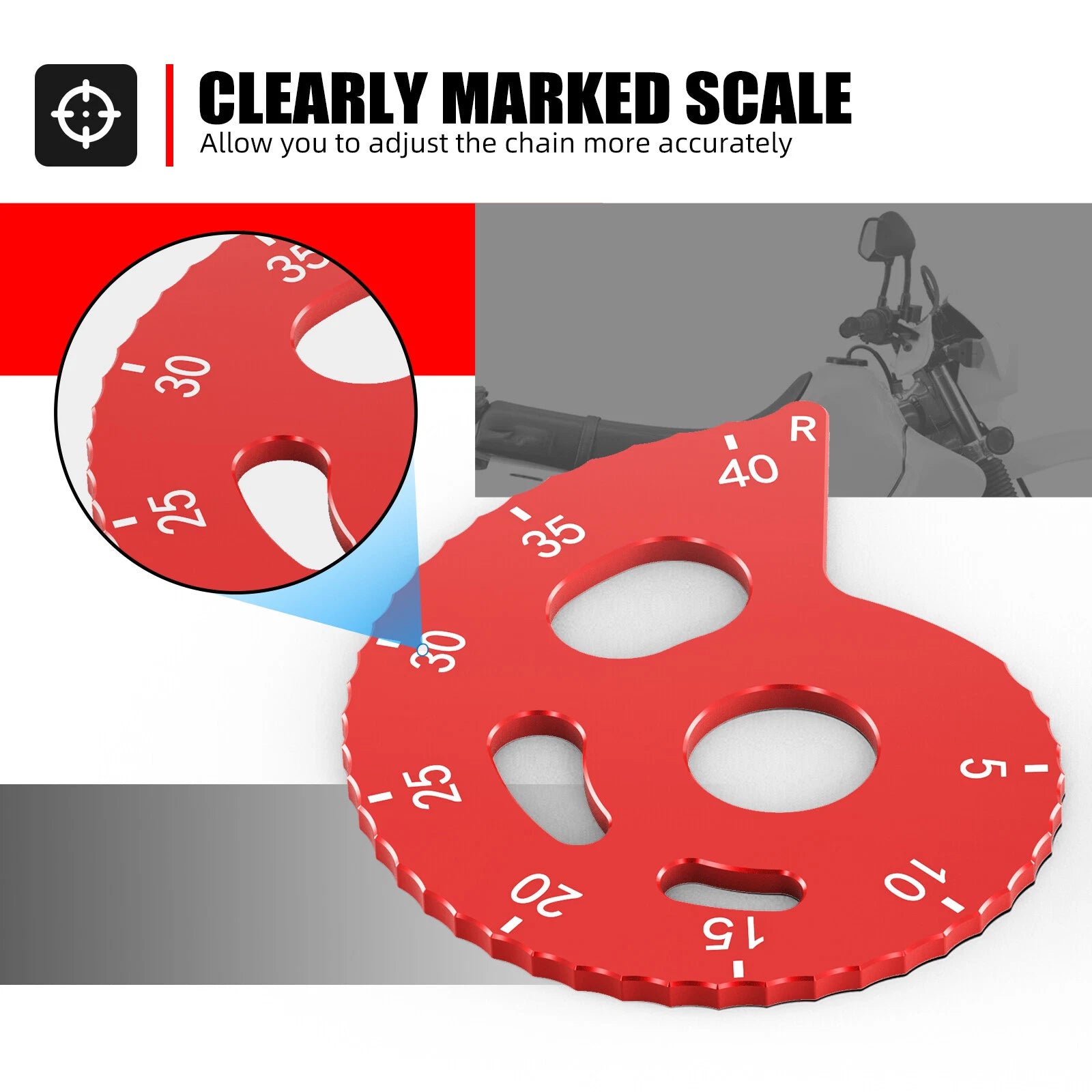 Set of 2 Rear Chain Adjusters for Honda XR 650L (1993–2025) Red