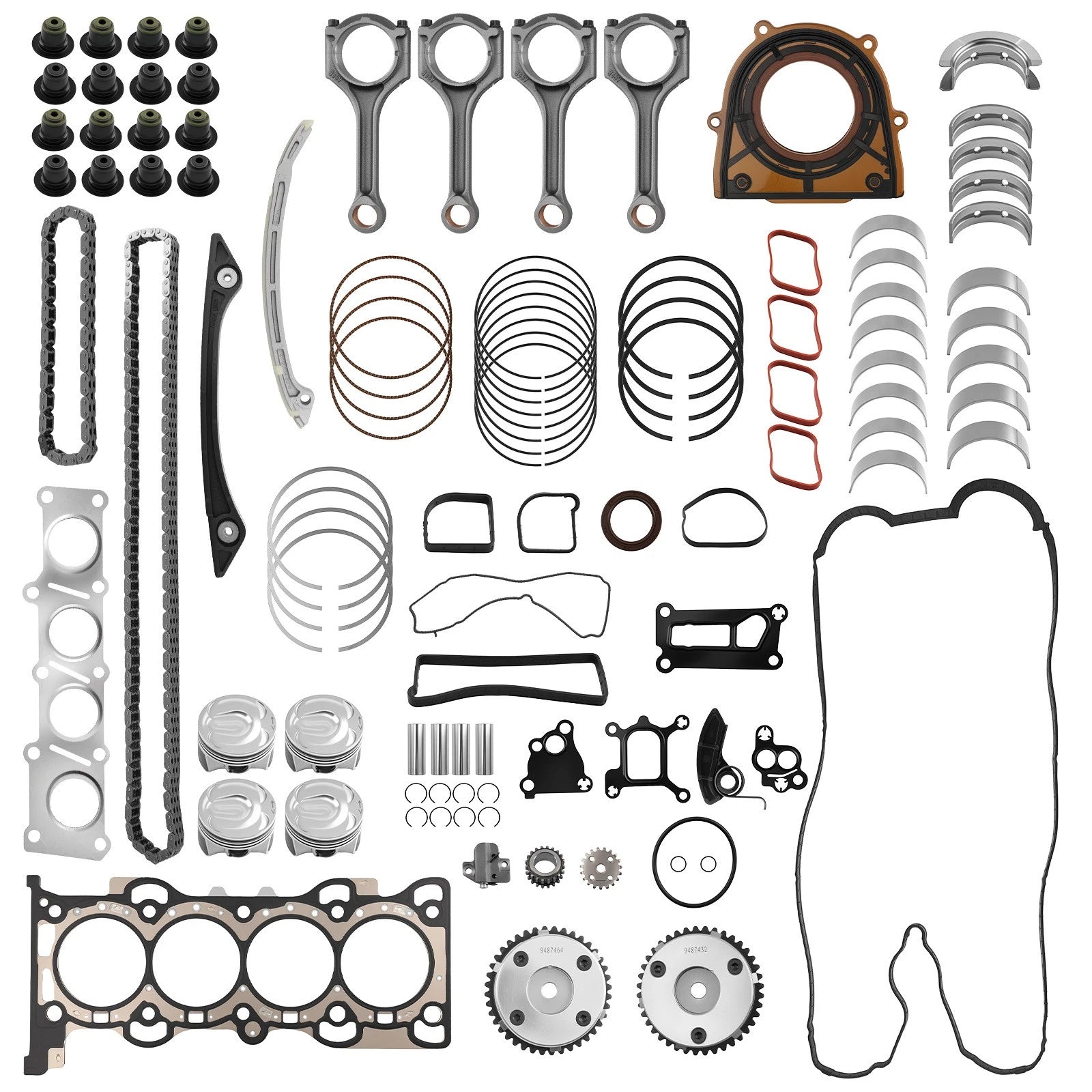 Complete Engine Rebuild Kit with Timing Chain & VVT Gears for Jaguar XF XE (2016–2020)