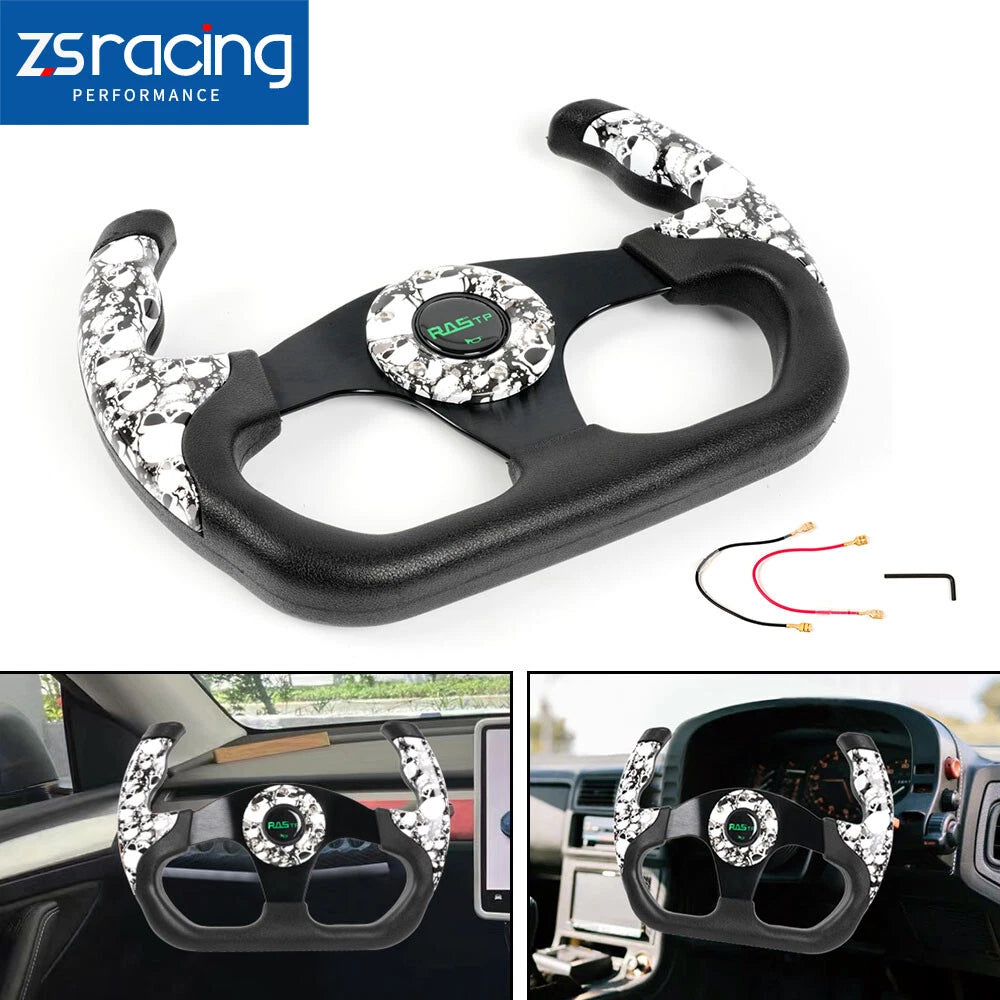 Universal U Shape Flat Drift Racing Steering Wheel with Horn Button
