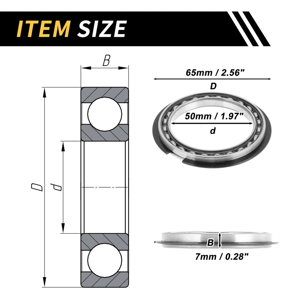 Deep Groove Ball Bearing P6 for Scooter Skateboard Wheel (50x65x7mm)