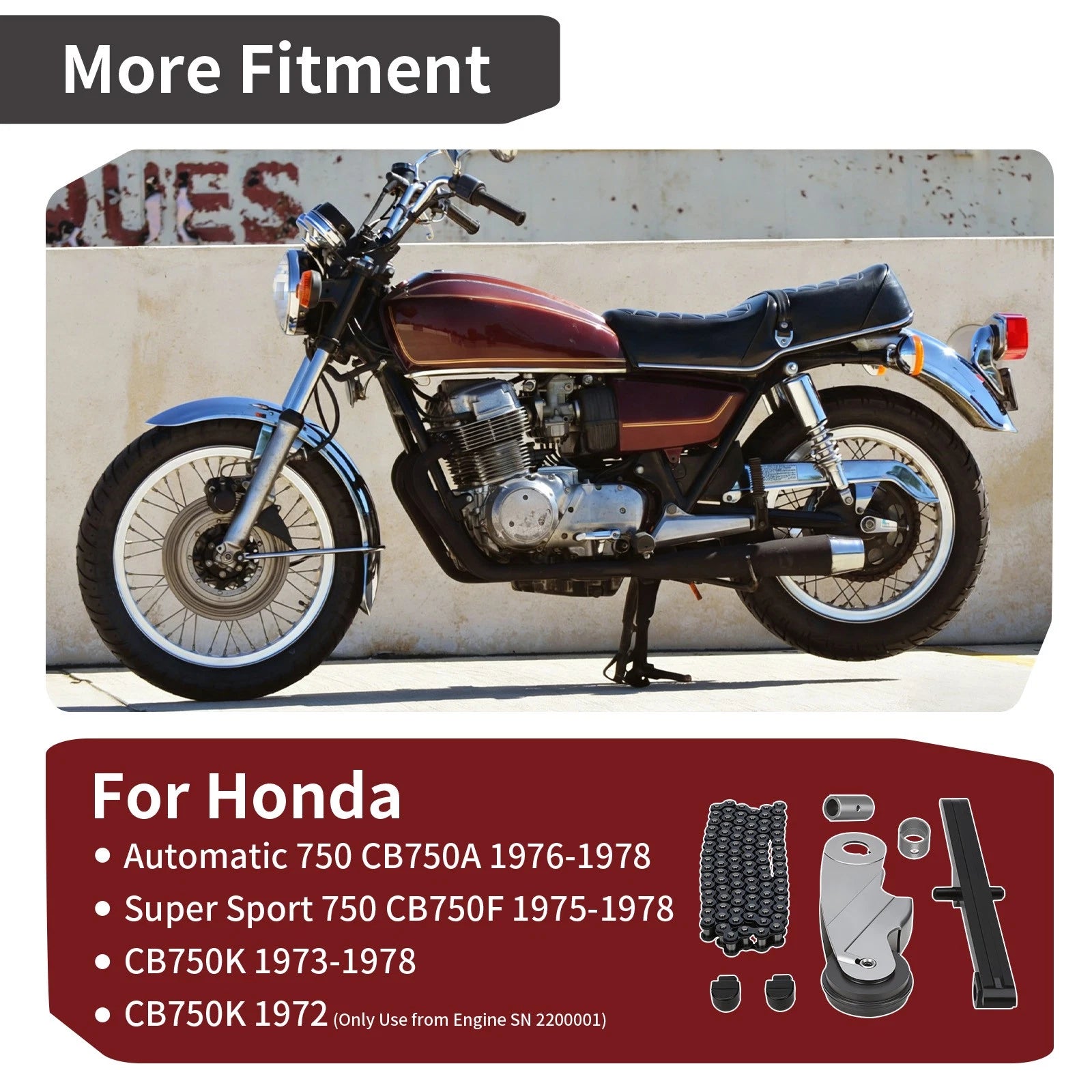 Cam Chain Tensioner Roller Guide Kit for Honda CB750A/CB750F (1975–1978)