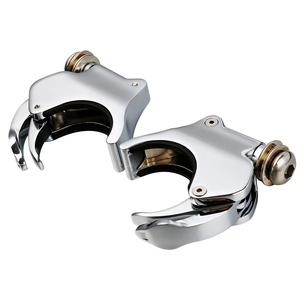 Chrome 49mm Windshield Clamps for Harley Dyna XL1200X (2006–2022)