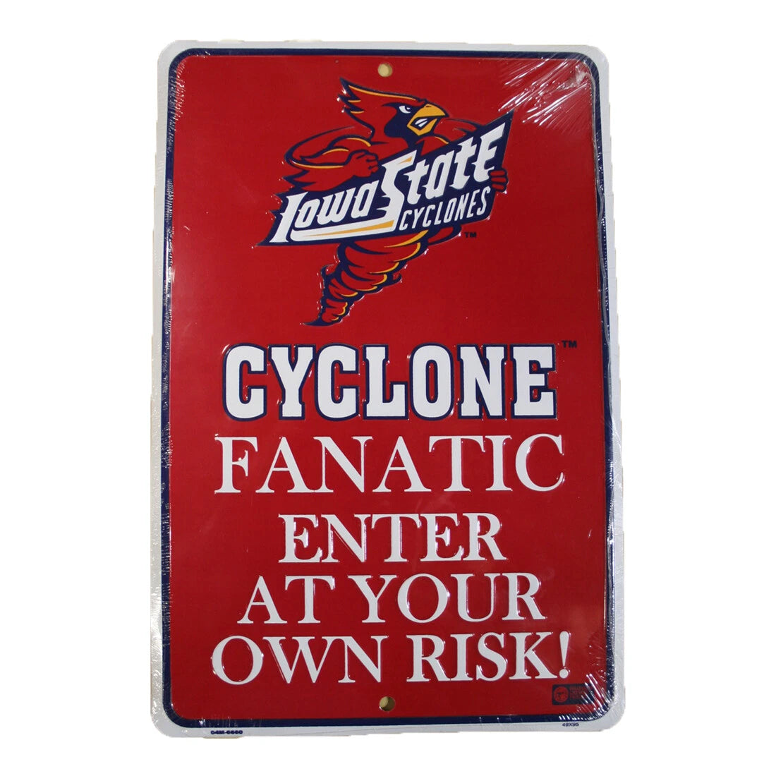 Iowa State Cyclone Fanatic Sign 12"x8"