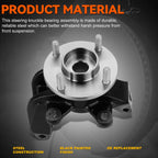 Front Right Loaded Wheel Bearing Hub Knuckle Assembly for Ford Focus (2006–2011)
