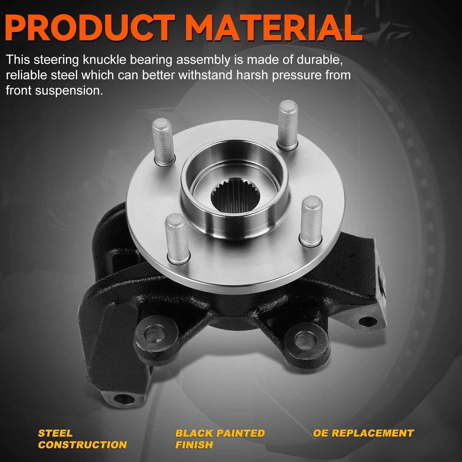 Front Right Loaded Wheel Bearing Hub Knuckle Assembly for Ford Focus (2006–2011)