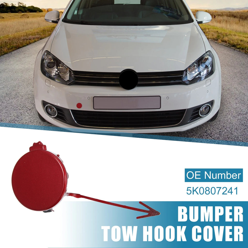 Tow Hook Cover for Volkswagen Golf 6 MK6 (2009–2013) 5K0 807 241 Red