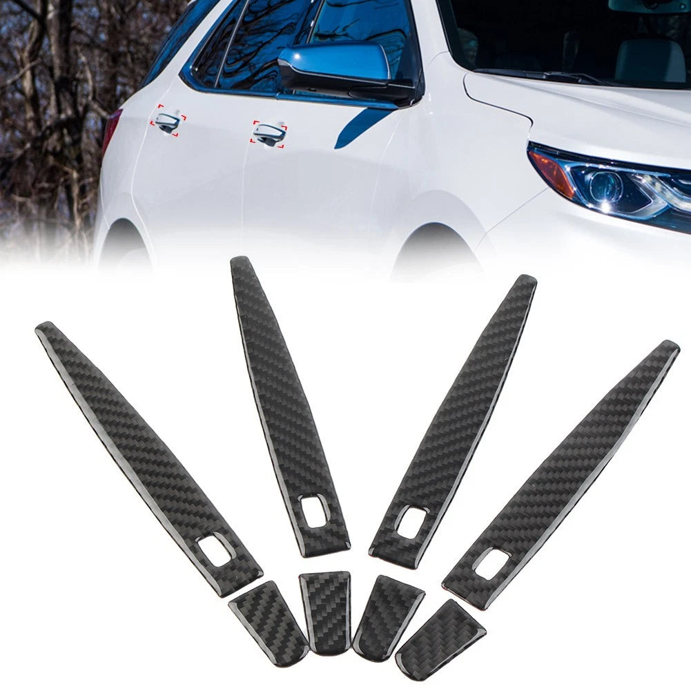 Set of 8 Carbon Fiber Outer Door Handle Cover Trim for Chevrolet Equinox (2018–2021)