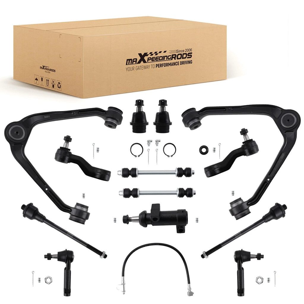 Set of 13 Front Upper Control Arms Idler Arm Tie Rods for GMC Yukon (2001–2006)