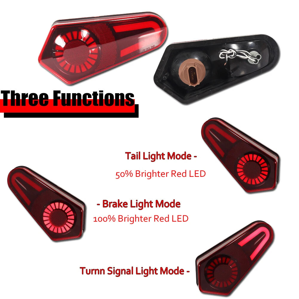 2X Red Lens LED Tail Lights for Polaris Sportsman 500 570 800 850 1000 (2009–2022)