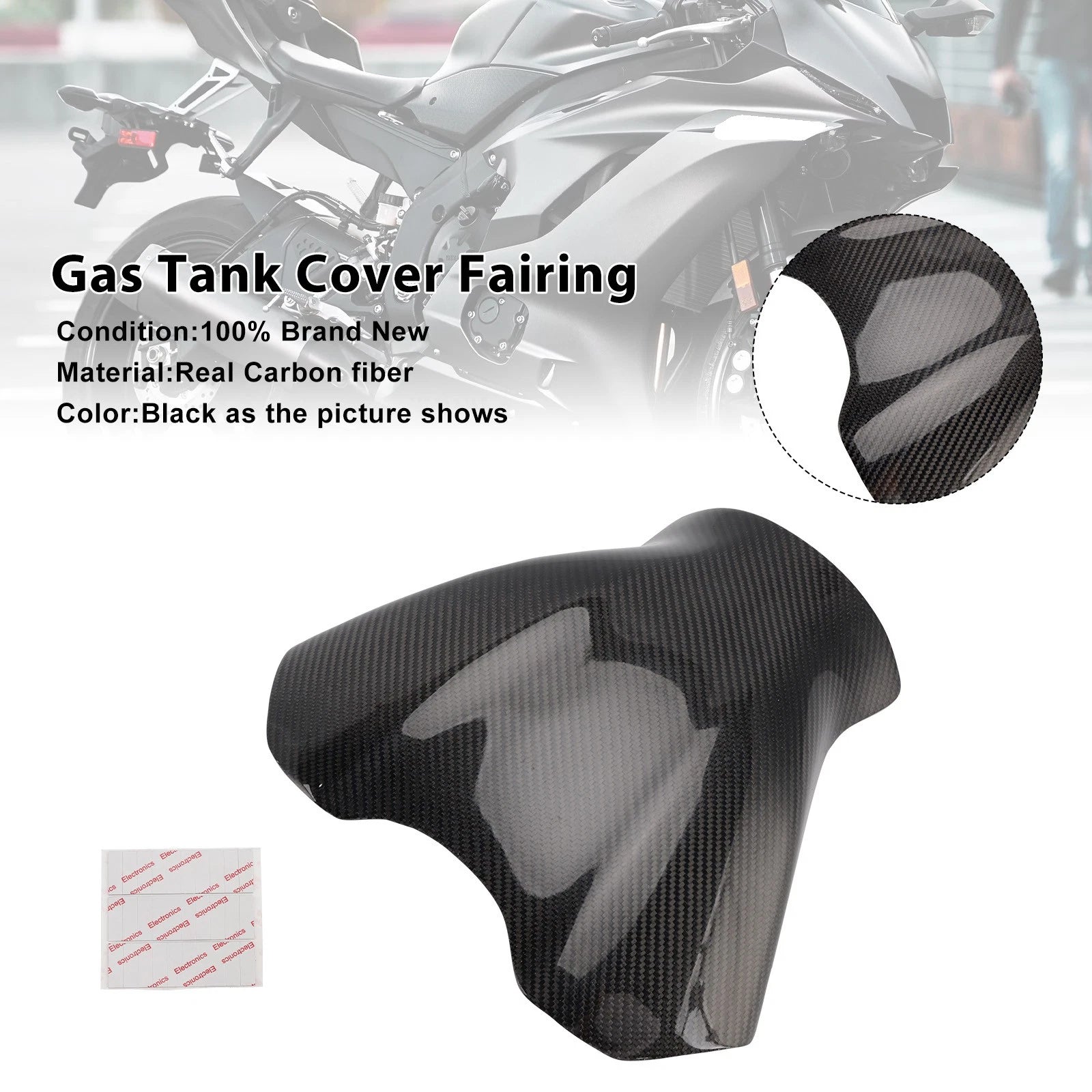 Real Carbon Fiber Tank Cover Fairing for Yamaha YZF R6 (2017–2023)