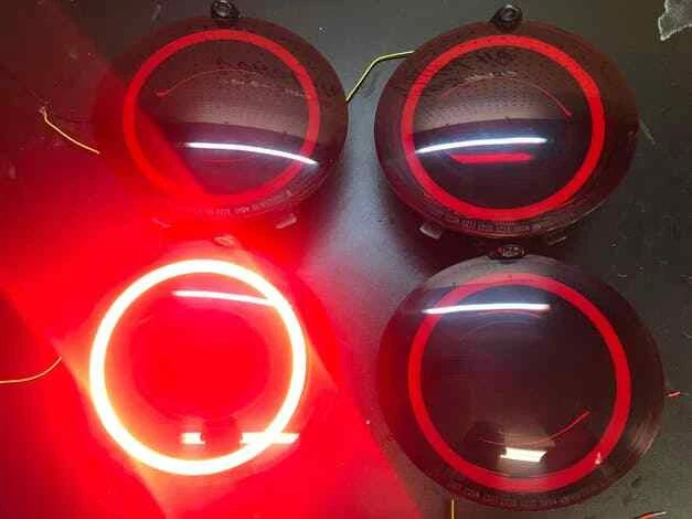 Red LED Tail Light Halo Inserts Set of 4 for Chevrolet Corvette (2006–2013)