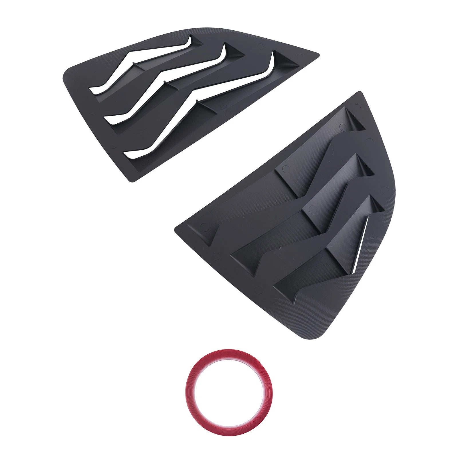 Set of 2 ABS Rear Window Louvers for Honda Jazz (2014–2019) Gloss Black