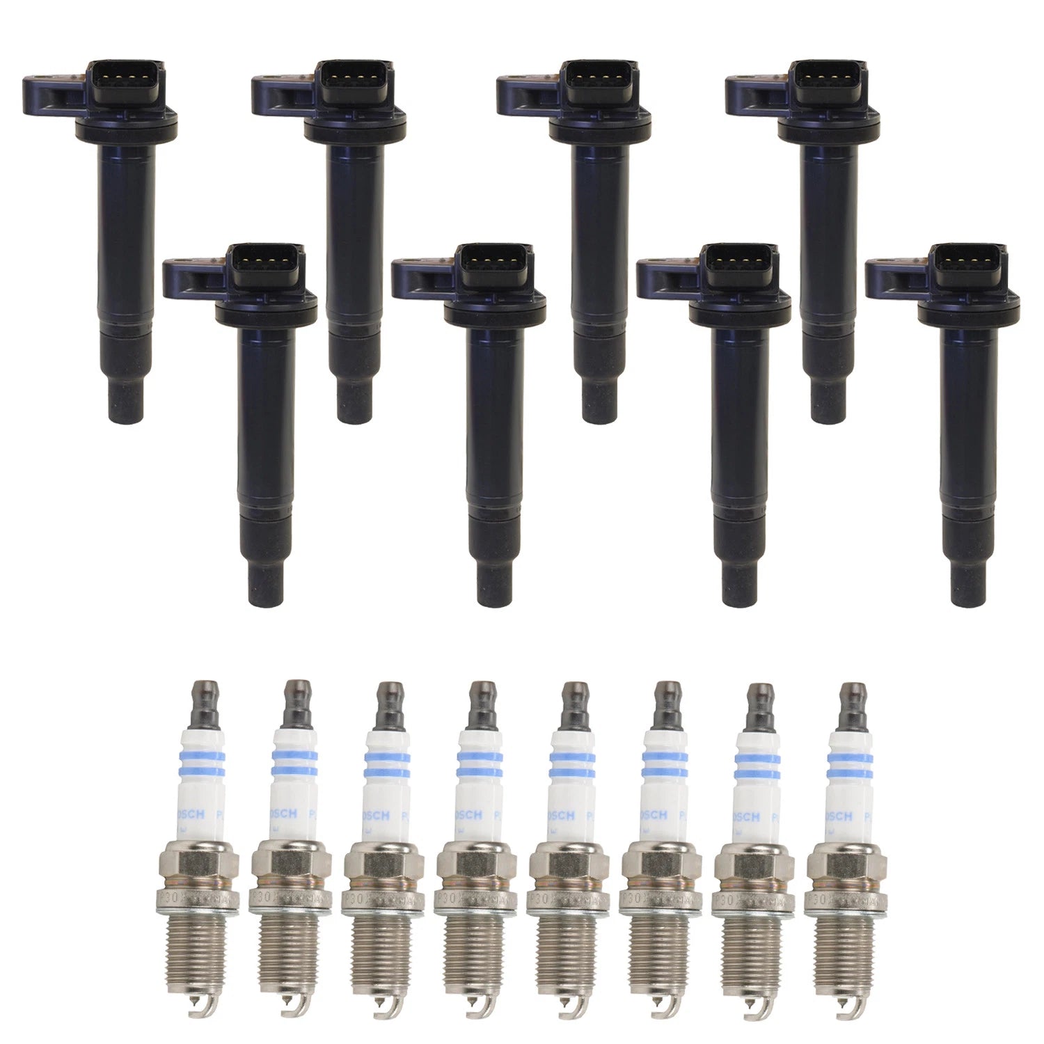 Set of 8 Ignition Coils & Spark Plugs for Mustang Navigator V8