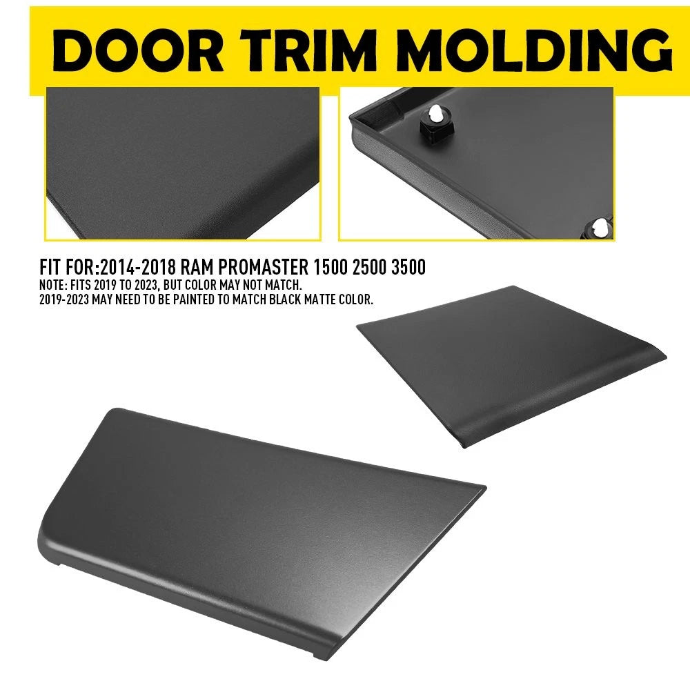 2X Front Driver Side Door Molding Trim for Ram ProMaster 1500-3500 (2014–2018)