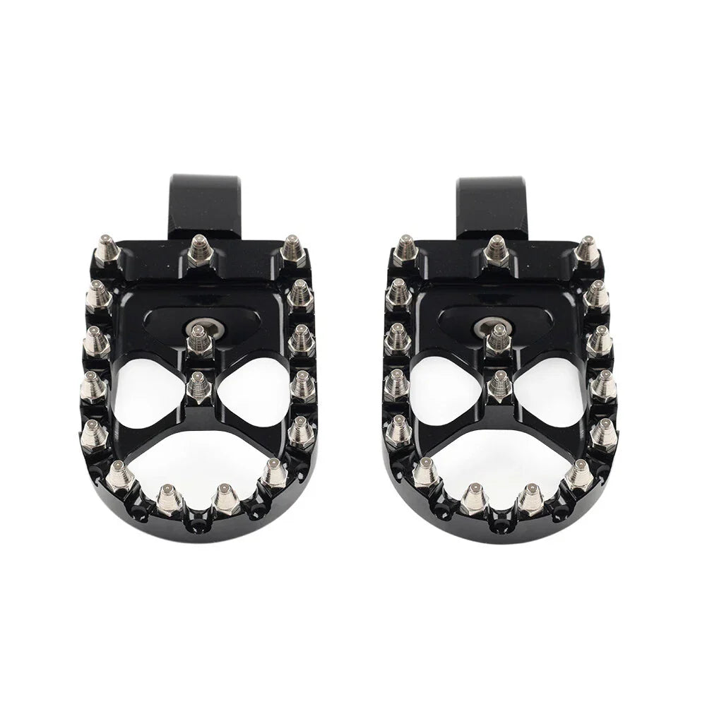 Black MX Style Rear Foot Pegs for Harley Softail Fat Bob Low Rider (2018-2023)