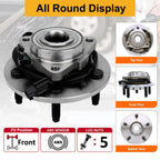 Pair Front Wheel Hub Bearings for Dodge Ram 1500 (2006–2009) W/ ABS 5Lug