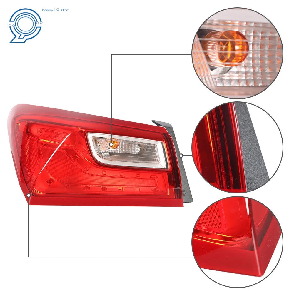 Tail Light Lamp for Chevy Malibu (2016-2021) Left Side Red Outer