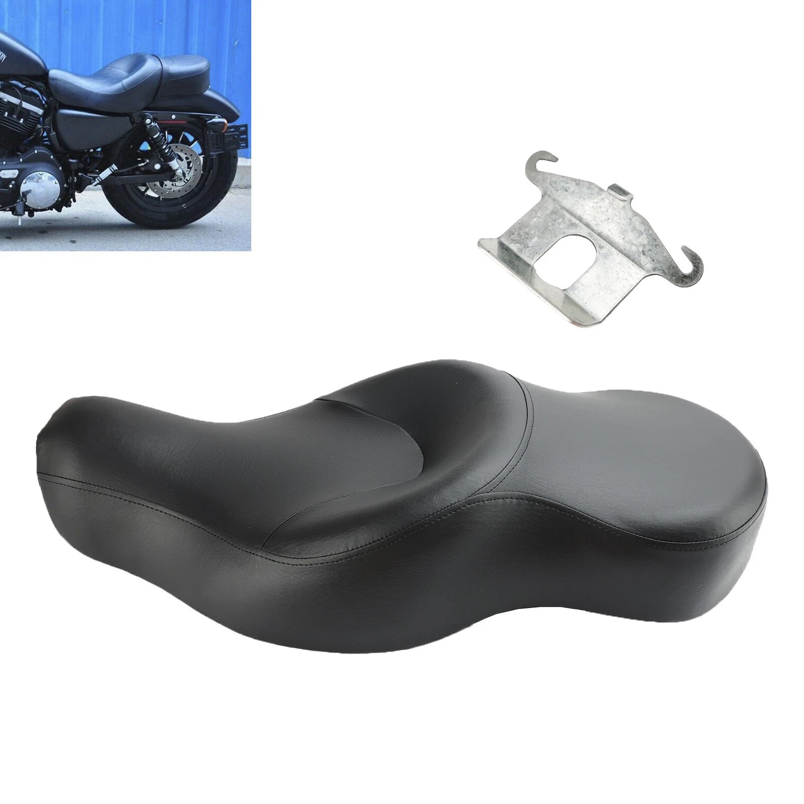 Leather Driver & Passenger Seat for Sportster XL883N XL1200N (2004–2018)