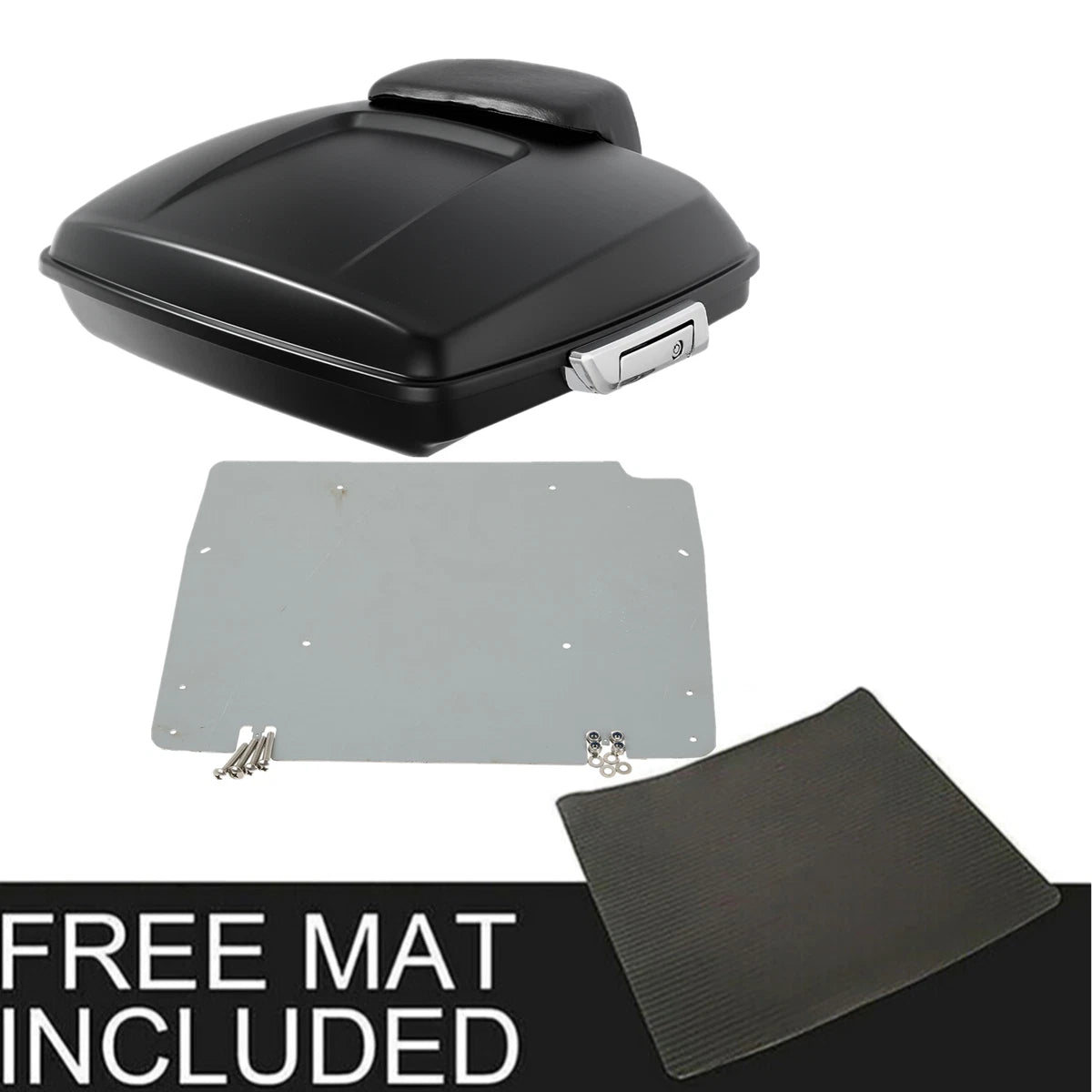 Matte Razor Trunk Backrest Base Plate for Harley Touring Road King (2014–2026)