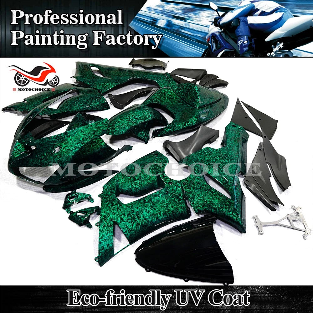 Forged Carbon Fiber Fairing Kit for Kawasaki Ninja ZX6R (2005–2006)