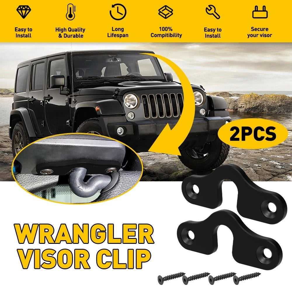 Set of 2 Black Sun Visors for Jeep Wrangler JL & JK (2018–2023)